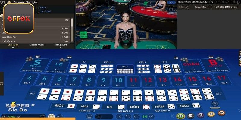 Các loại cược trong ván bài Sicbo