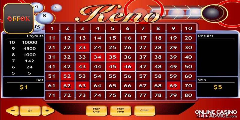 Khám phá các kiểu chơi Keno FFOK ăn thưởng